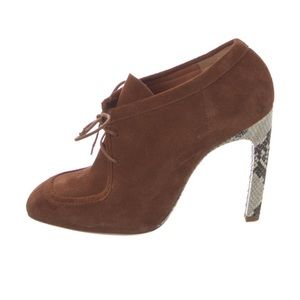 Dries Van Noten Lace Up Suede Pumps